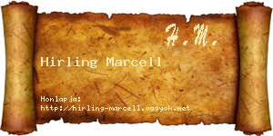 Hirling Marcell névjegykártya